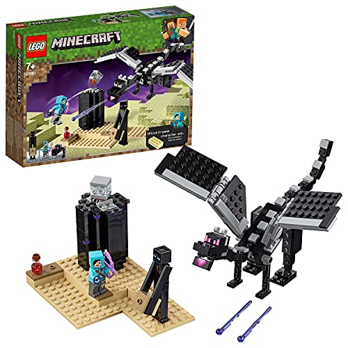 LEGO 21151 Minecraft La Batalla en el End Juguete de Construcción con Dragón Ender y Mini Figura de Enderman