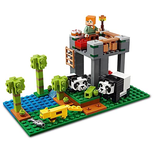 LEGO 21158 Minecraft El Criadero de Pandas Juguete de Construcción con Mini Figura y 2 Pandas y Ocelote para Niños +7 años