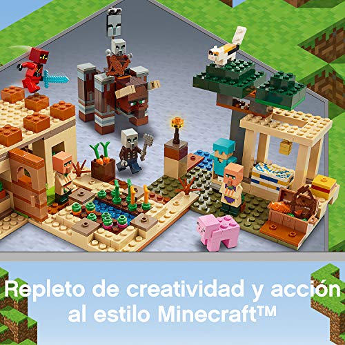 LEGO 21160 Minecraft La Invasión de los Illager, Juguete de Construcción para Niños +8 años Basado en el Videojuego