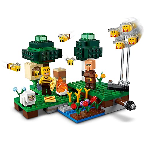 LEGO 21165 Minecraft La Granja de Abejas, Set de Construcción con Figuras de Apicultora y Oveja, Juguete para niños y niñas +8 años