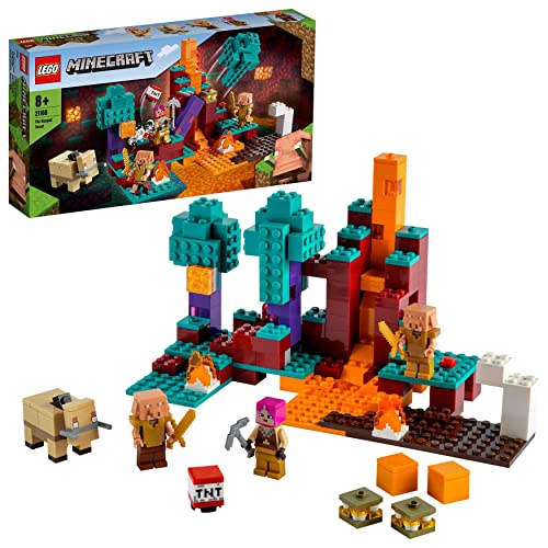 LEGO 21168 Minecraft El Bosque Deformado Juguete de construcción con Cazadora, Piglin y Hoglin para Niños de +8 años