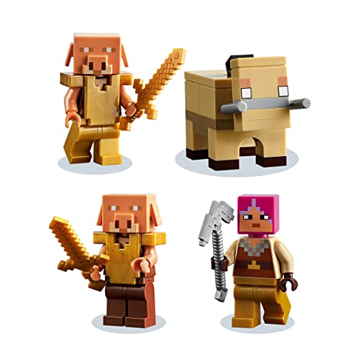 LEGO 21168 Minecraft El Bosque Deformado Juguete de construcción con Cazadora, Piglin y Hoglin para Niños de +8 años