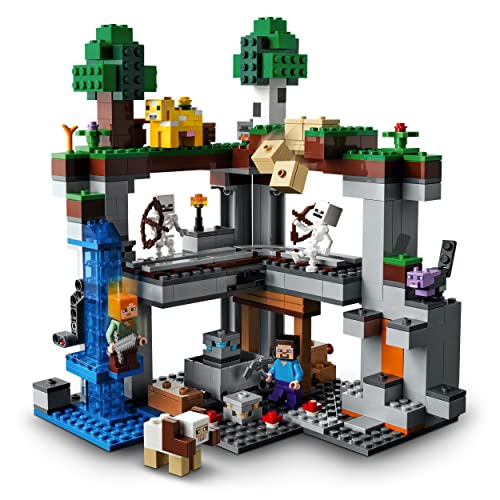 LEGO 21169 Minecraft La Primera Aventura Juguete de construcción con Mini Figuras de Steve, Alex, Esqueleto y más