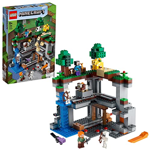 LEGO 21169 Minecraft La Primera Aventura Juguete de construcción con Mini Figuras de Steve, Alex, Esqueleto y más