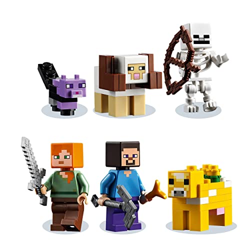 LEGO 21169 Minecraft La Primera Aventura Juguete de construcción con Mini Figuras de Steve, Alex, Esqueleto y más