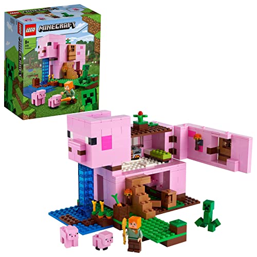 LEGO 21170 Minecraft La Casa-Cerdo, Set de Construcción con Figuras de Alex y Creeper