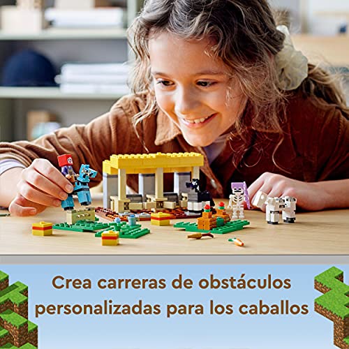 LEGO 21171 Minecraft El Establo de los Caballos, Juguete para Niños de 8 Años y Más con Caballos, Granja y Mini Figuras