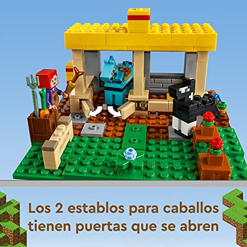 LEGO 21171 Minecraft El Establo de los Caballos, Juguete para Niños de 8 Años y Más con Caballos, Granja y Mini Figuras