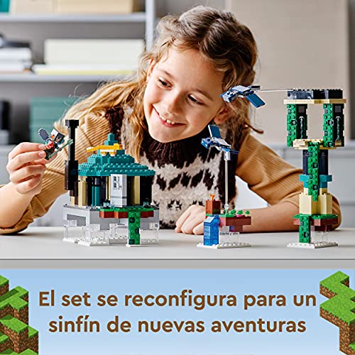 LEGO 21173 Minecraft La Torre al Cielo, Juguete de Construcción para Niños +8 Años con Figuras y Casa de Árbol Configurable