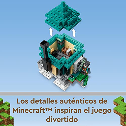 LEGO 21173 Minecraft La Torre al Cielo, Juguete de Construcción para Niños +8 Años con Figuras y Casa de Árbol Configurable