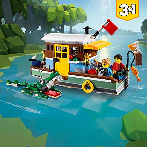 LEGO 31093 Creator 3 en 1 Casa Flotante del Río, Hidroavión o Pueblo de Pescadores, Juguete de Construcción para Niños a Partir de 7 años