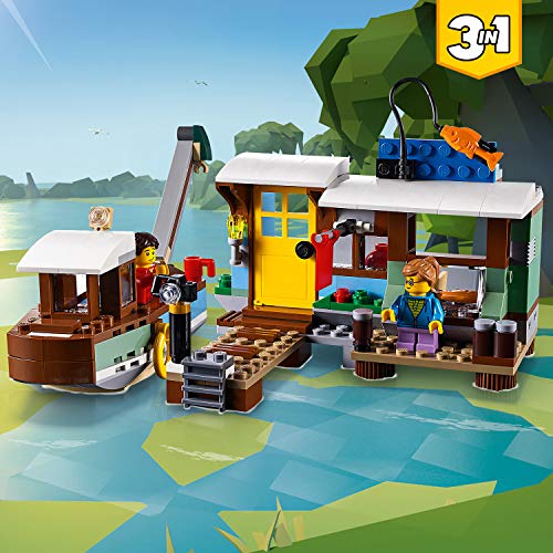 LEGO 31093 Creator 3 en 1 Casa Flotante del Río, Hidroavión o Pueblo de Pescadores, Juguete de Construcción para Niños a Partir de 7 años