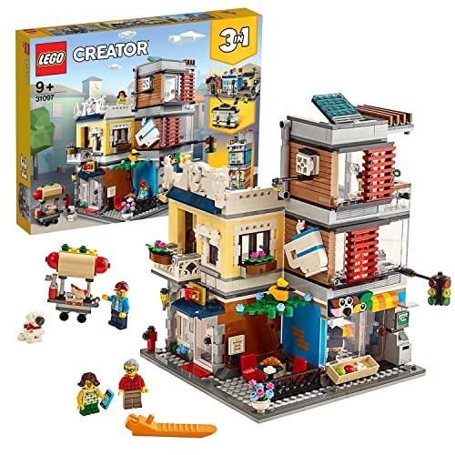 LEGO 31097 Creator 3en1 Tienda de Mascotas y Cafetería, Juguetes de Construcción y Regalos Originales para Niños y Niñas +9 Años