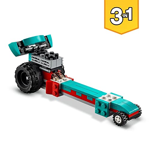 LEGO 31101 Creator 3 en 1 Monster Truck Coche de Gran Potencia o Drágster Superveloz Juguete de Construcción para Niños +7 años