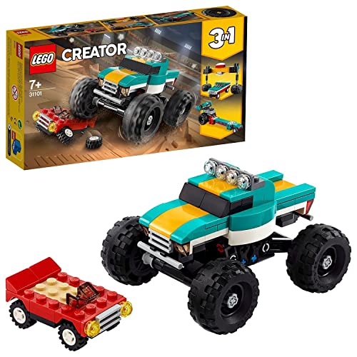 LEGO 31101 Creator 3 en 1 Monster Truck Coche de Gran Potencia o Drágster Superveloz Juguete de Construcción para Niños +7 años