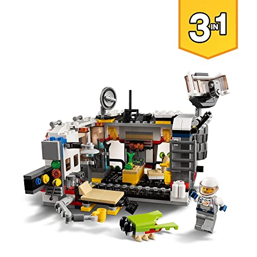 LEGO 31107 Creator 3en1 Róver Explorador Espacial, Base Espacial o Astronave, Juguete de Construcción para Niños +8 años