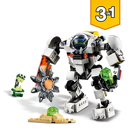 LEGO 31115 Creator 3en1 Meca Minero Espacial, Robot o Transportador de Carga, Juguete de Construcción para Niños y Niñas +8 Años