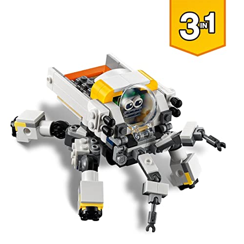 LEGO 31115 Creator 3en1 Meca Minero Espacial, Robot o Transportador de Carga, Juguete de Construcción para Niños y Niñas +8 Años