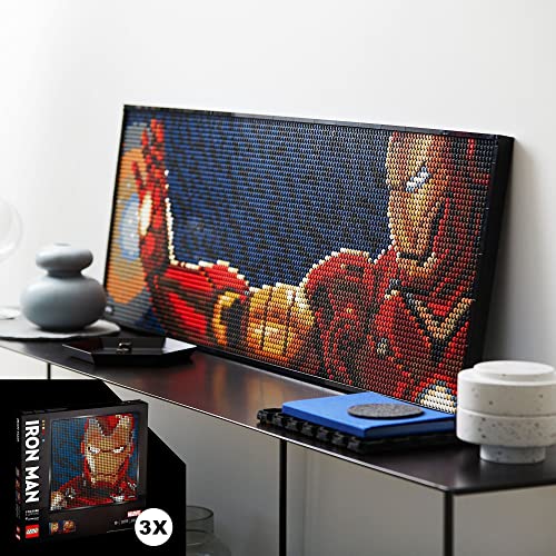 LEGO 31198 ART Marvel Studios Iron Man, Póster DIY, Decoración de Pared, Manualidades para Adultos y Regalos Originales