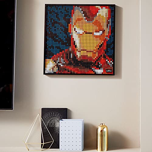 LEGO 31198 ART Marvel Studios Iron Man, Póster DIY, Decoración de Pared, Manualidades para Adultos y Regalos Originales