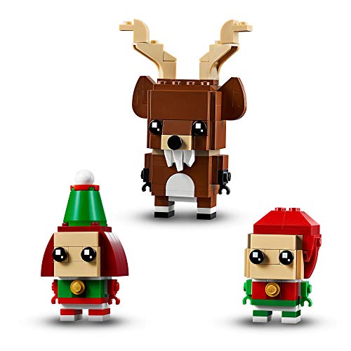 Lego 40353 Brickheadz Reno, Elfo y Elfillo Decoraciones y Adornos Navideños, Set de Construcción para Niños a Partir de 10 años