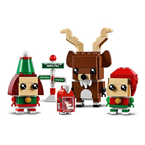 Lego 40353 Brickheadz Reno, Elfo y Elfillo Decoraciones y Adornos Navideños, Set de Construcción para Niños a Partir de 10 años