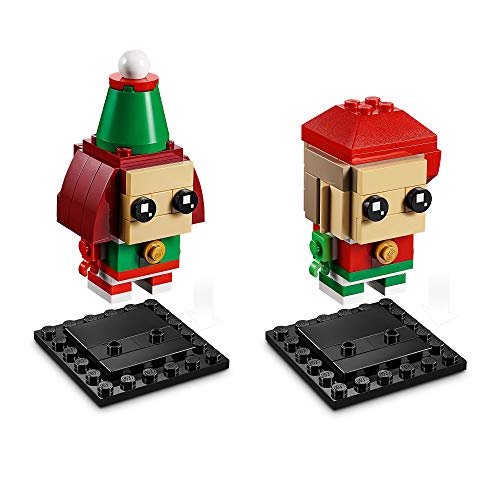 Lego 40353 Brickheadz Reno, Elfo y Elfillo Decoraciones y Adornos Navideños, Set de Construcción para Niños a Partir de 10 años