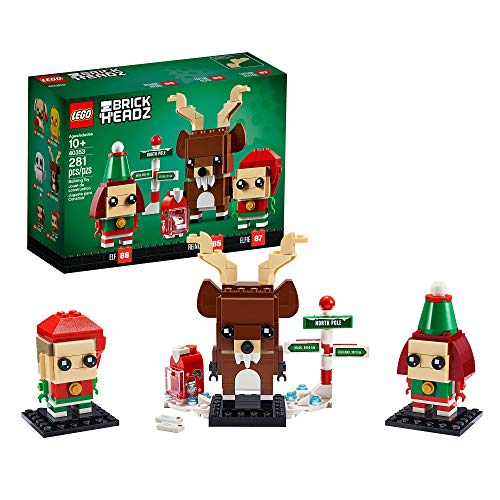 Lego 40353 Brickheadz Reno, Elfo y Elfillo Decoraciones y Adornos Navideños, Set de Construcción para Niños a Partir de 10 años