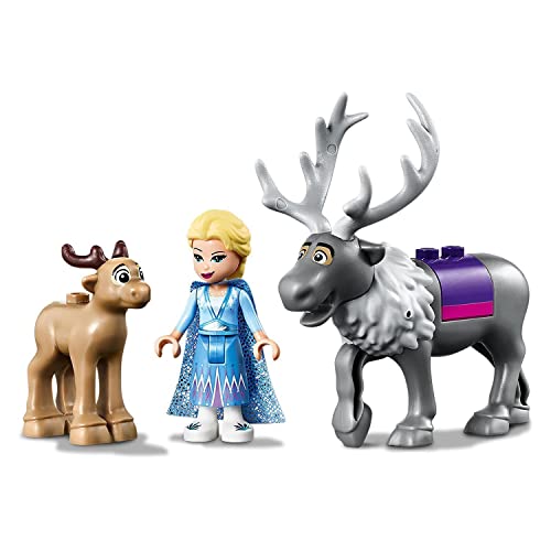 LEGO 41166 Disney Frozen 2, Aventura en Carreta de Elsa con Mini Muñeca de la Princesa y 2 Figuras de Reno, Juguete para Niños