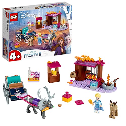 LEGO 41166 Disney Frozen 2, Aventura en Carreta de Elsa con Mini Muñeca de la Princesa y 2 Figuras de Reno, Juguete para Niños