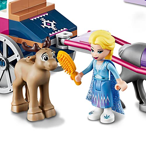 LEGO 41166 Disney Frozen 2, Aventura en Carreta de Elsa con Mini Muñeca de la Princesa y 2 Figuras de Reno, Juguete para Niños