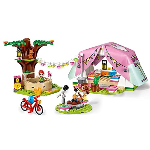 LEGO 41392 Friends Glamping en la Naturaleza Juguete de Construcción para Niños, Camping con Mini Muñecas y Tienda de Campaña