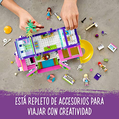 LEGO 41395 Friends Bus de la Amistad Juguete de Construcción para Niños y Niñas +8 años, Autobús con Piscina y Mini Muñecas