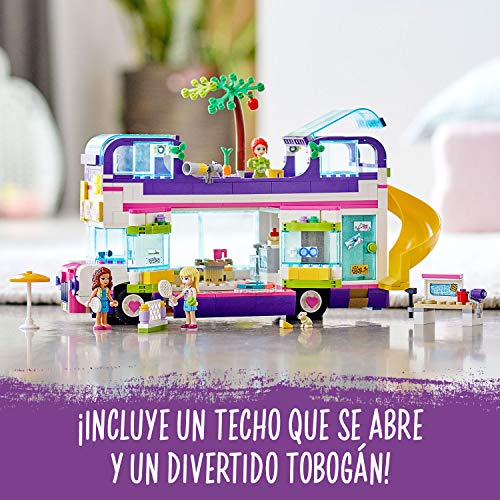 LEGO 41395 Friends Bus de la Amistad Juguete de Construcción para Niños y Niñas +8 años, Autobús con Piscina y Mini Muñecas