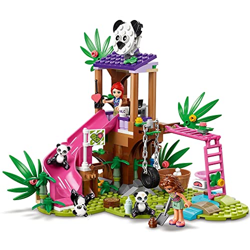 LEGO 41422 Friends Casa del Árbol Panda en la Selva Juguete de Construcción para Niños de +7 años con Mini Muñecas y Animales