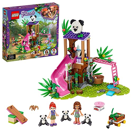 LEGO 41422 Friends Casa del Árbol Panda en la Selva Juguete de Construcción para Niños de +7 años con Mini Muñecas y Animales