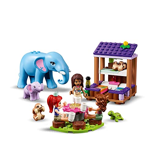 LEGO 41424 Friends Base de Rescate en la Selva Juguete de Construcción para Niños Casa de Árbol con Mini Muñecas y Animales