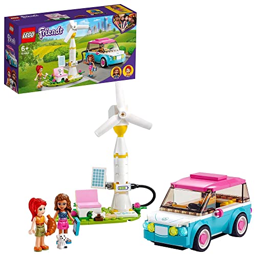 LEGO 41443 Friends Coche Eléctrico de Olivia Juguete de Construcción para Niños +6 años con Mini Muñecas Educación Ambiental