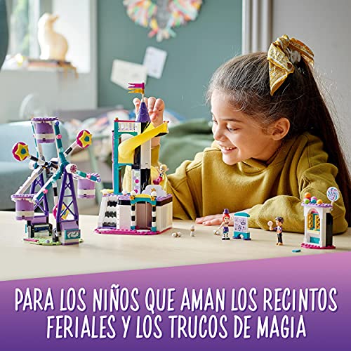 LEGO 41689 Friends Mundo de Magia: Noria y Tobogán, Parue de Atracciones de Juguete para Niños y Niñas +7 Años con Mini Muñecas