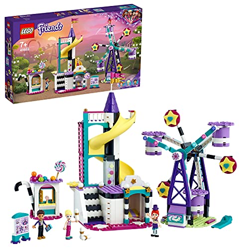 LEGO 41689 Friends Mundo de Magia: Noria y Tobogán, Parue de Atracciones de Juguete para Niños y Niñas +7 Años con Mini Muñecas