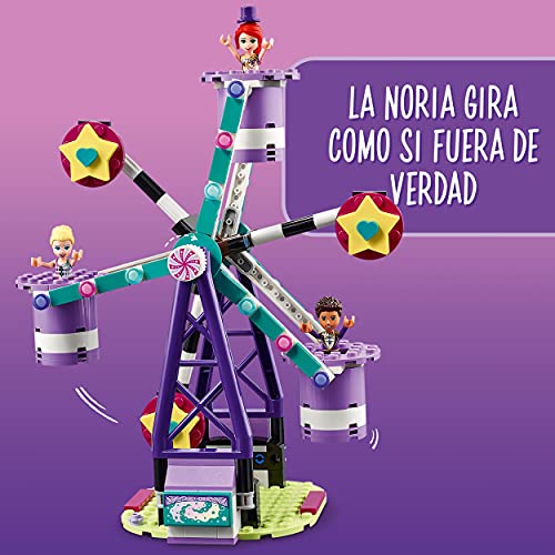 LEGO 41689 Friends Mundo de Magia: Noria y Tobogán, Parue de Atracciones de Juguete para Niños y Niñas +7 Años con Mini Muñecas