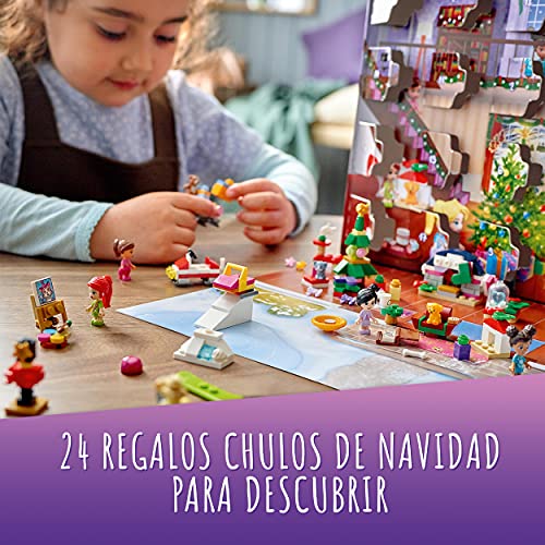 LEGO 41690 Friends: Calendario de Adviento de 2021, Juguete de Navidad para Niños y Niñas con 5 Micro Muñecas