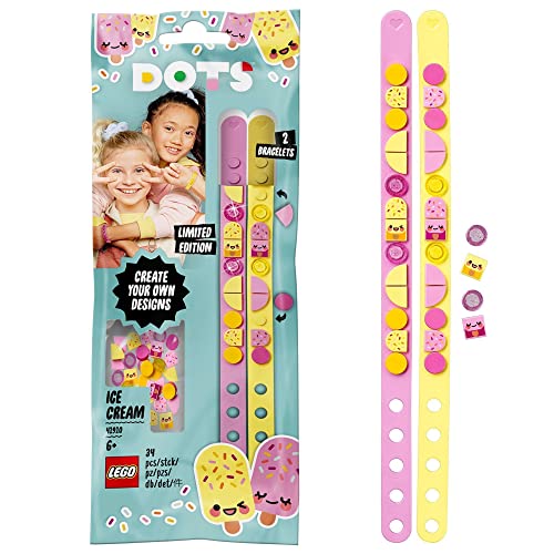 LEGO 41910 DOTS Pulseras Amigas y Helados Kit de Manualidades Set de Bisutería DIY para Niños y Niñas de +6 años