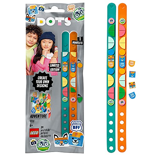 LEGO 41918 DOTS Pulseras Aventura Kit de Manualidades para Niños y Niñas de +6 años Set de Bisutería DIY