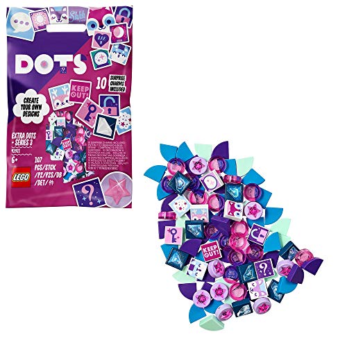 LEGO 41921 DOTS DOTS Extra: Edición 3 Set de Bisutería, Manualidades con Azulejos, Regalo DIY, Incluye 10 Elementos Sorpresa