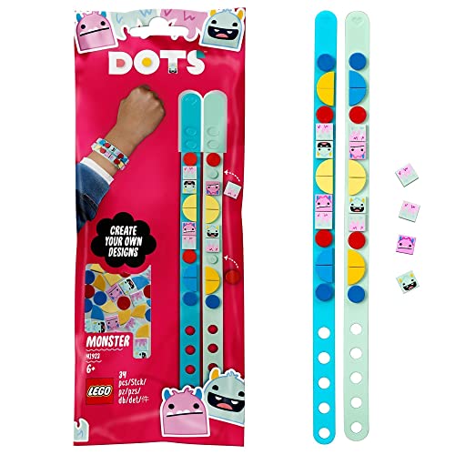 LEGO 41923 DOTS Pulseras Monstruitos Set de Bisutería, Manualidades con Azulejos, Regalo DIY, Bricolaje para Niños y Niñas