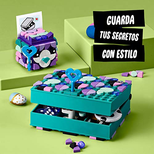 LEGO 41925 DOTS Cajas Secretas Joyero Infantil Kit de Manualidades para Niños y Niñas de +6 años Decoración de Habitación DIY