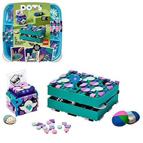 LEGO 41925 DOTS Cajas Secretas Joyero Infantil Kit de Manualidades para Niños y Niñas de +6 años Decoración de Habitación DIY