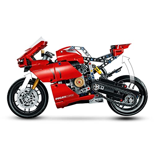 LEGO 42107 Technic Ducati Panigale V4 R Motocicleta Modelo de Exposición Coleccionable Moto Superbike Set de Construcción