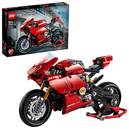 LEGO 42107 Technic Ducati Panigale V4 R Motocicleta Modelo de Exposición Coleccionable Moto Superbike Set de Construcción